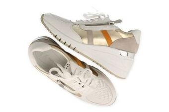 Berca Shoes Marco Tozzi Veterschoen Dames Trend Wedge Met Functionele Rits - Wit aanbieding