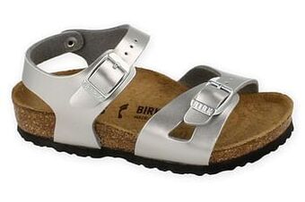 Berca Shoes Birkenstock Sandaal Meisjes/dames Rio Kids Silver Maat 25/39 Narrow Fit - Zilver aanbieding