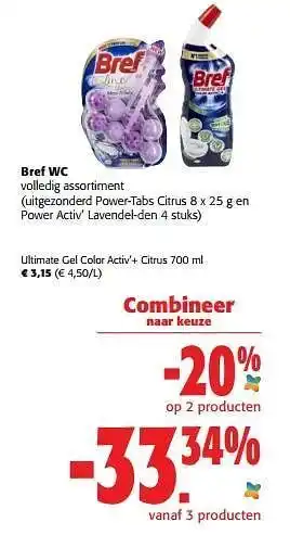 Colruyt Bref wc ultimate gel color activ’+ citrus aanbieding