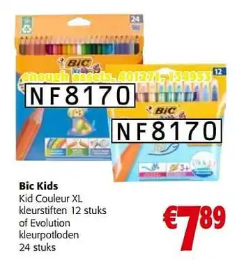Colruyt Bic kids kid couleur xl kleurstiften of evolution kleurpotloden aanbieding