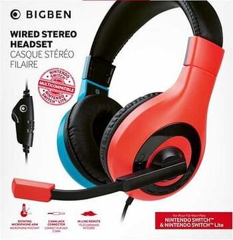 ToyChamp Switch Stereo Gaming Headset V1 - Blauw-Rood aanbieding
