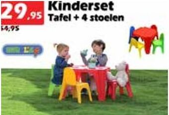 iTEK Kinderset tafel + 4 stoelen aanbieding