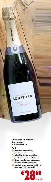 Colruyt Champagne soutiran alexandre brut premier cru aanbieding