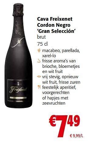 Colruyt Cava freixenet cordon negro gran selección brut aanbieding