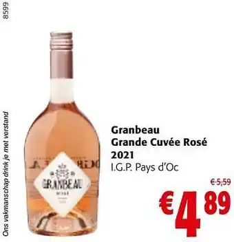 Colruyt Granbeau grande cuvée rosé 2021 i.g.p. pays d’oc aanbieding