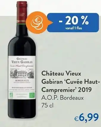 OKay Château vieux gabiran cuvée haut- campremier 2019 a.o.p. bordeaux aanbieding