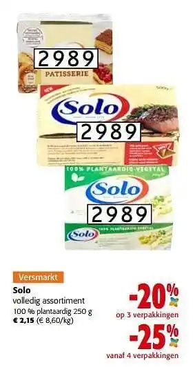 Colruyt Solo 100 % plantaardig aanbieding