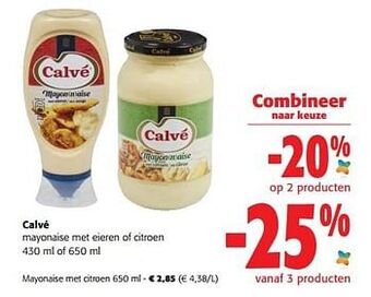 Colruyt Calvé mayonaise met citroen aanbieding