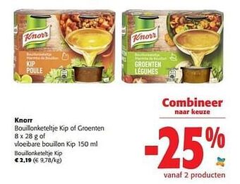 Colruyt Knorr bouillonketeltje kip aanbieding
