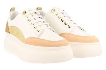 Berca Shoes 727 Cycleur De Luxe Sneaker Laag Dames Cali Trend Plateauzool - Wit aanbieding