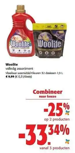 Colruyt Woolite vloeibaar wasmiddel kleuren aanbieding