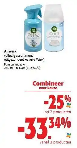 Colruyt Airwick pure lentedauw aanbieding