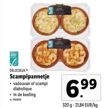Lidl Delicieux Scampipannetje aanbieding