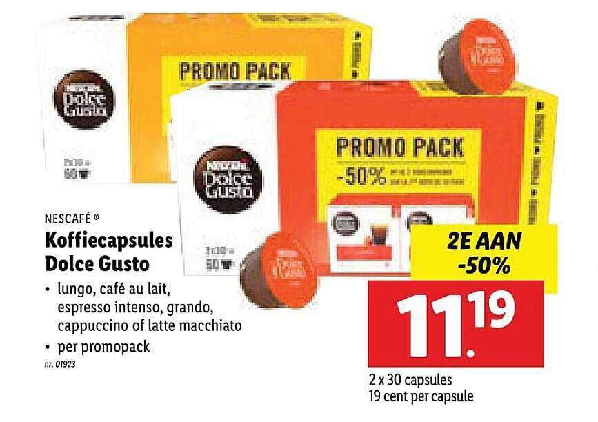 Nescafé Koffiecapsules Dolce Gusto promotie bij Lidl
