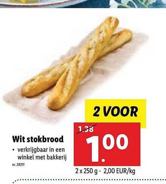 Lidl Wit Stokbrood aanbieding