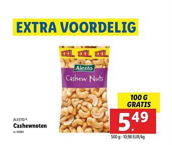 Lidl Alesto Cashewnoten aanbieding