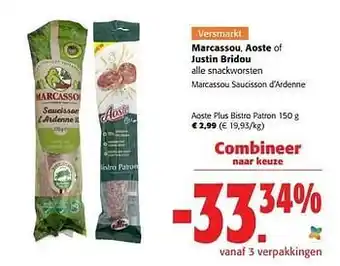 Colruyt Aoste plus bistro patron aanbieding