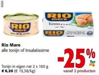 Colruyt Rio mare tonijn in eigen nat aanbieding