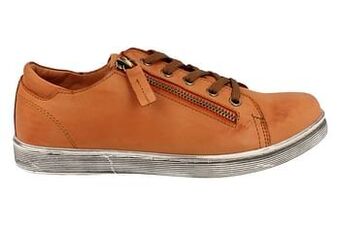 Berca Shoes Andrea Conti Veterschoen Dames Super Comfort Volledig Leder - Oranje aanbieding