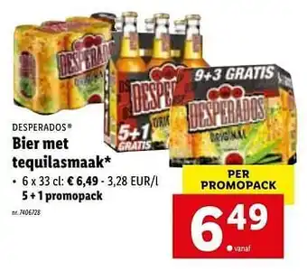 Lidl Bier met tequilasmaak 5 + 1 promopack aanbieding