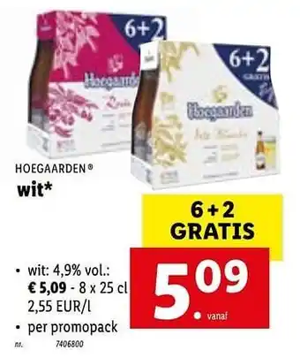 Lidl Hoegaarden wit aanbieding