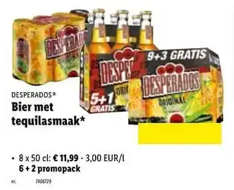 Lidl Bier met tequilasmaak 6 + 2 promopack aanbieding