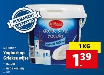 Lidl Yoghurt op griekse wijze aanbieding