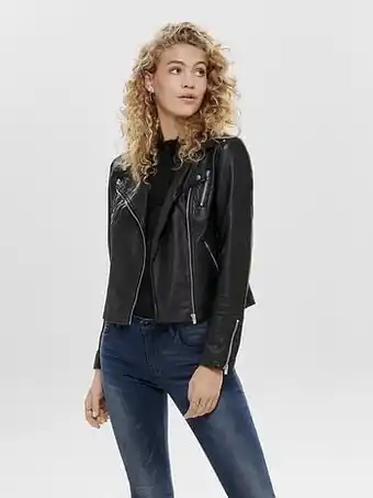 Berca Shoes Only Jas Biker Otw Noos Black Leather Look - Zwart aanbieding