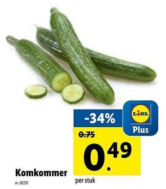 Lidl Komkommer aanbieding
