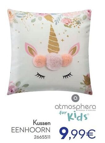 Cora Kussen eenhoorn aanbieding