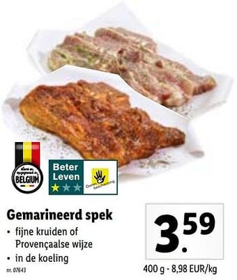 Lidl Gemarineerd spek aanbieding