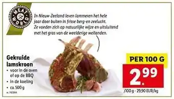 Lidl Gekruide lamskroon aanbieding
