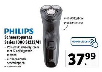 Lidl Philips scheerapparaat series 1000 s1232-41 aanbieding