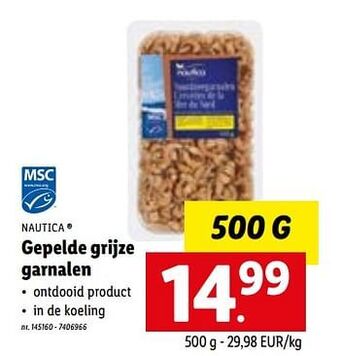 Lidl Gepelde grijze garnalen aanbieding