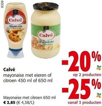 Colruyt Calvé mayonaise met citroen aanbieding