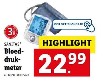 Lidl Sanitas bloeddrukmeter aanbieding