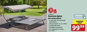 Lidl Aluminium ligbed, met zonnescherm aanbieding