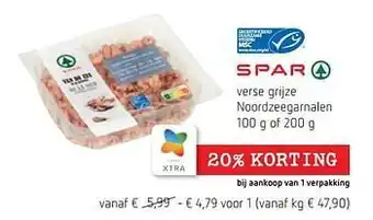 Spar Colruyt Verse grijze noordzeegarnalen aanbieding