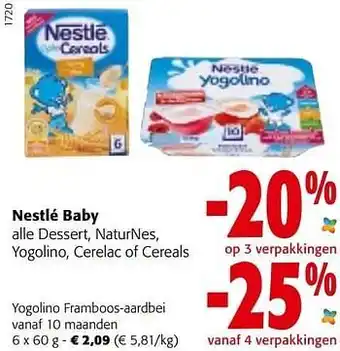 Colruyt Nestlé baby yogolino framboos-aardbei aanbieding
