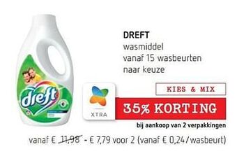 Spar Colruyt Dreft wasmiddel aanbieding