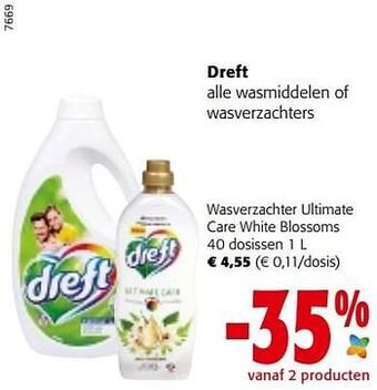 Colruyt Dreft wasverzachter ultimate care white blossoms aanbieding