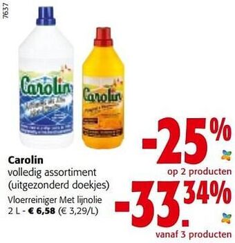 Colruyt Carolin vloerreiniger met lijnolie aanbieding