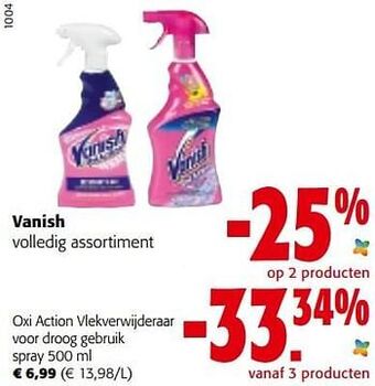 Colruyt Vanish oxi action vlekverwijderaar voor droog gebruik spray aanbieding