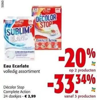 Colruyt Eau ecarlate décolor stop complete action aanbieding