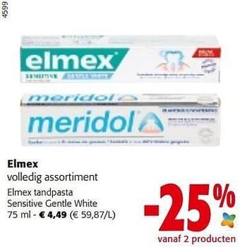 Colruyt Elmex tandpasta sensitive gentle white aanbieding