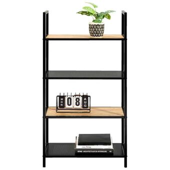 Leen Bakker Boekenkast Debbey - zwart/naturelkleur - 119x64,5x30 cm aanbieding