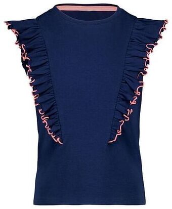 HEMA HEMA Kinder T-shirt Met Ruffle Donkerblauw (donkerblauw) aanbieding