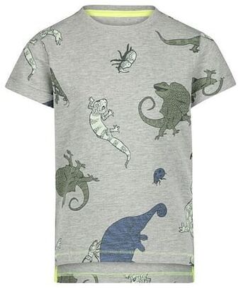 HEMA HEMA Kinder T-shirt Hagedis Grijsmelange (grijsmelange) aanbieding