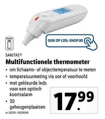 Lidl Sanitas multifunctionele thermometer aanbieding