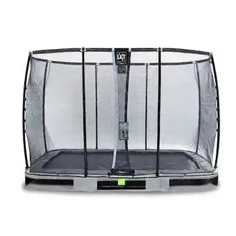 Brico Exit in-ground trampoline Elegant Premium met veiligheidsnet Deluxe 214x366cm grijs aanbieding